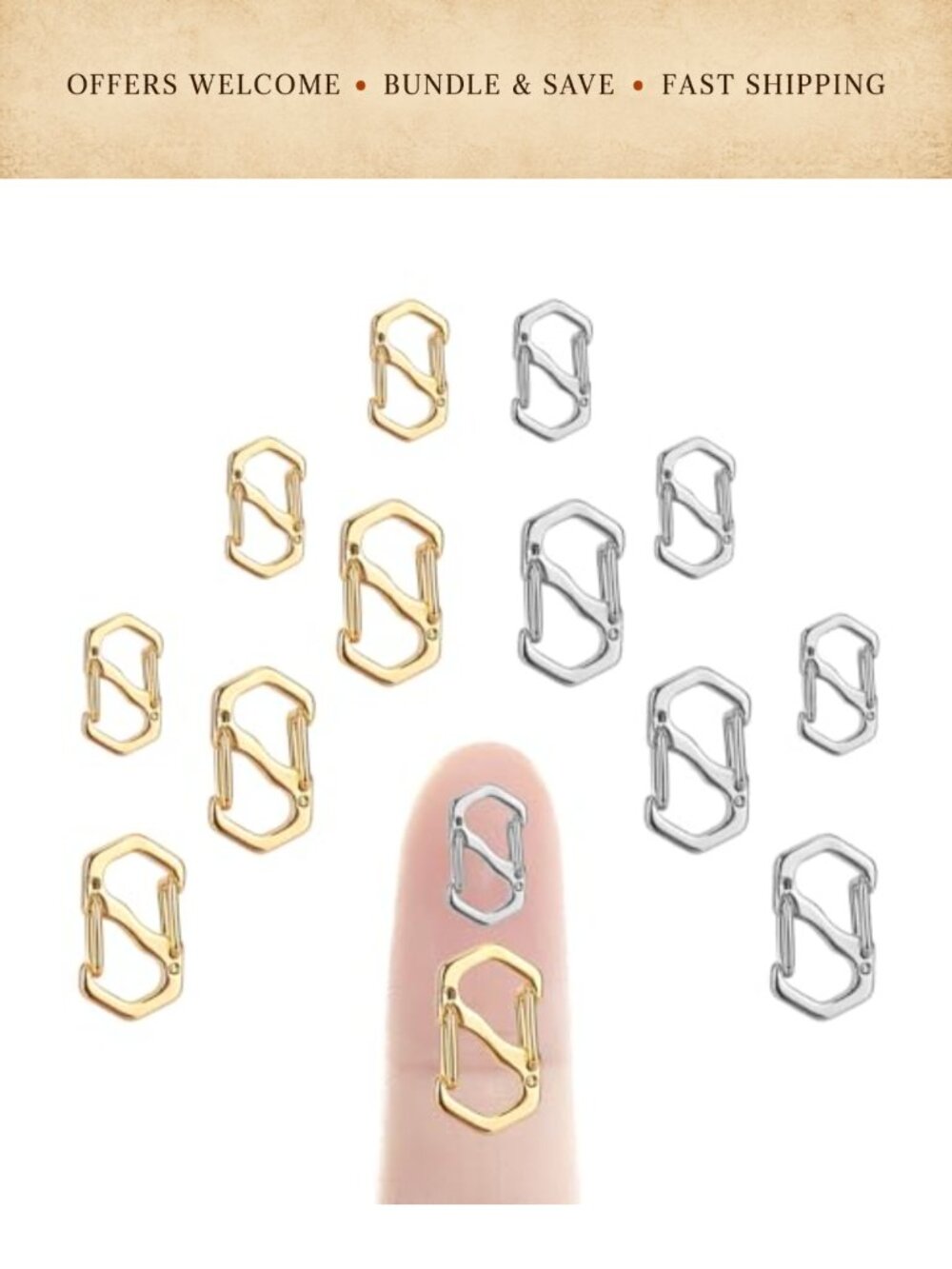 12pc Stainless Steel Lobster Clasp Necklace Shortener Double Opening